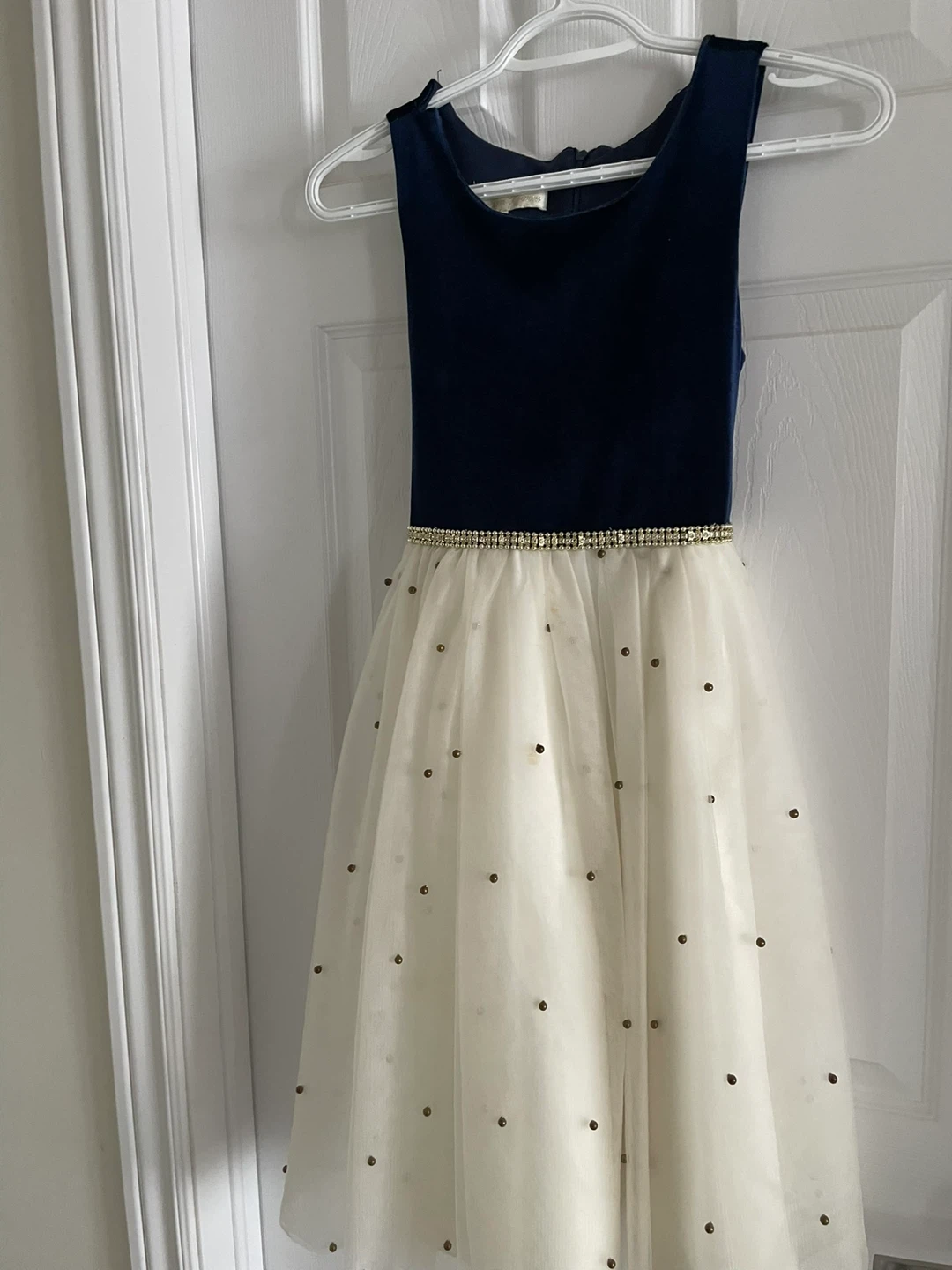 Navy and cream girls dress - photo 3