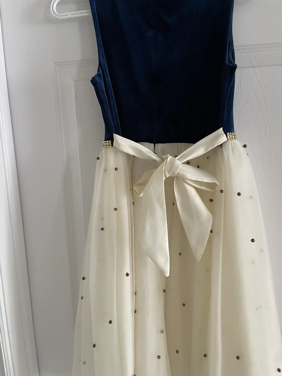 Navy and cream girls dress - photo 5
