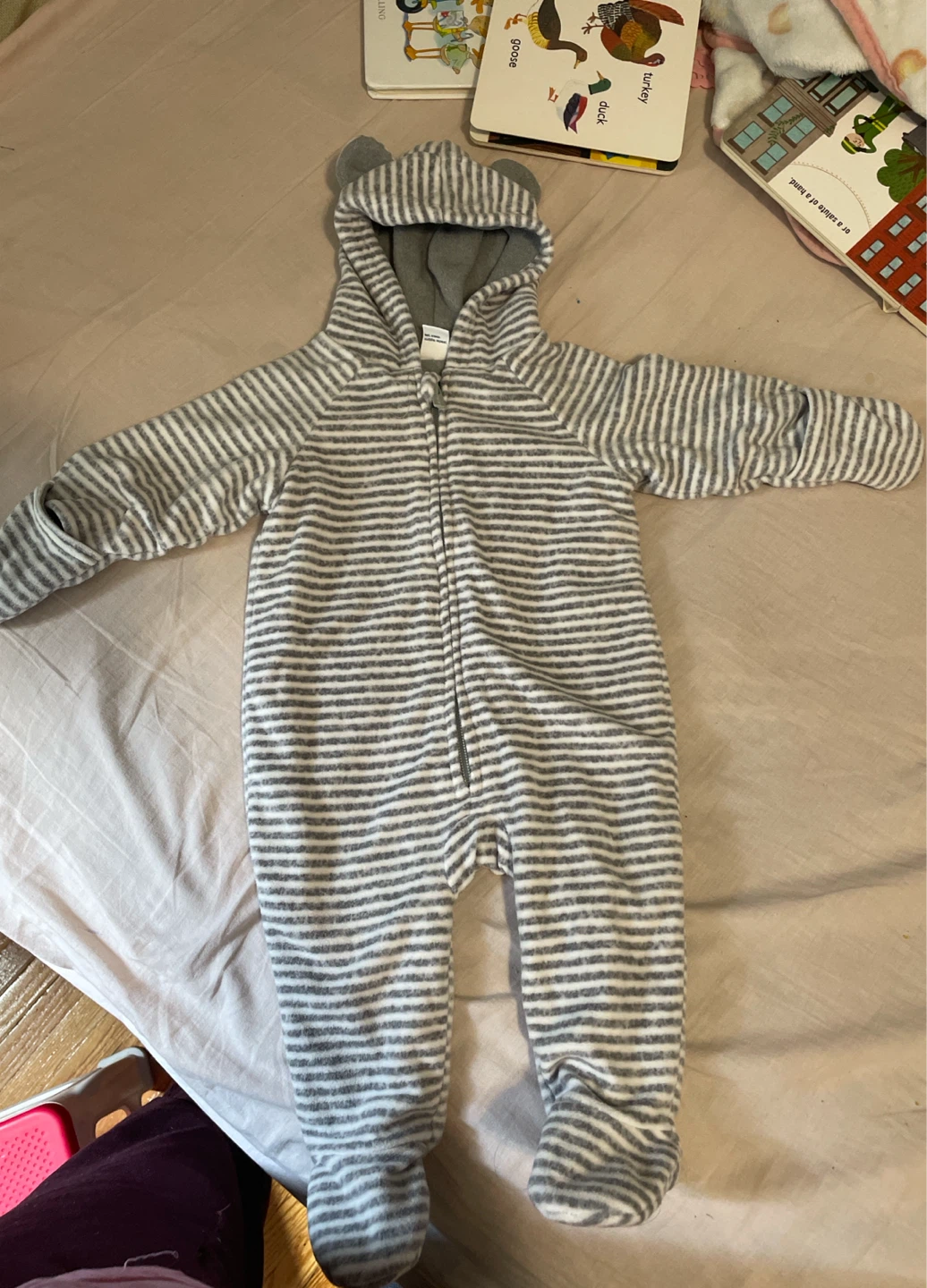Old Navy Baby Striped Bear Ear Bunting Suit