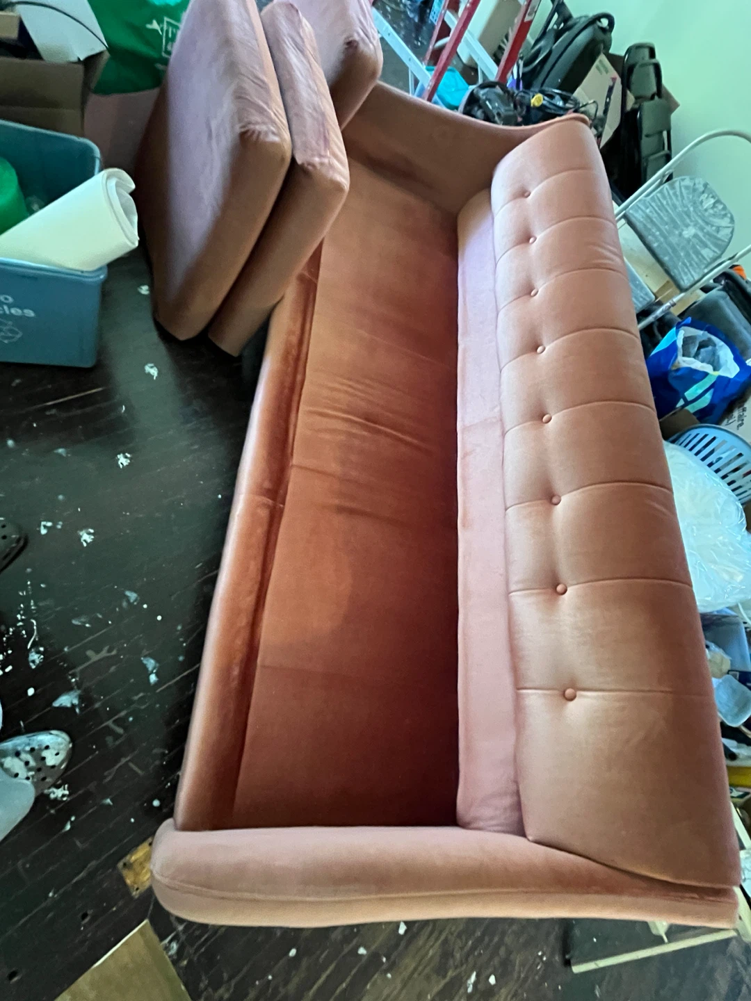 Beautiful, comfy, retro 70s/80s velour sofa dusty Rose colour - photo 3