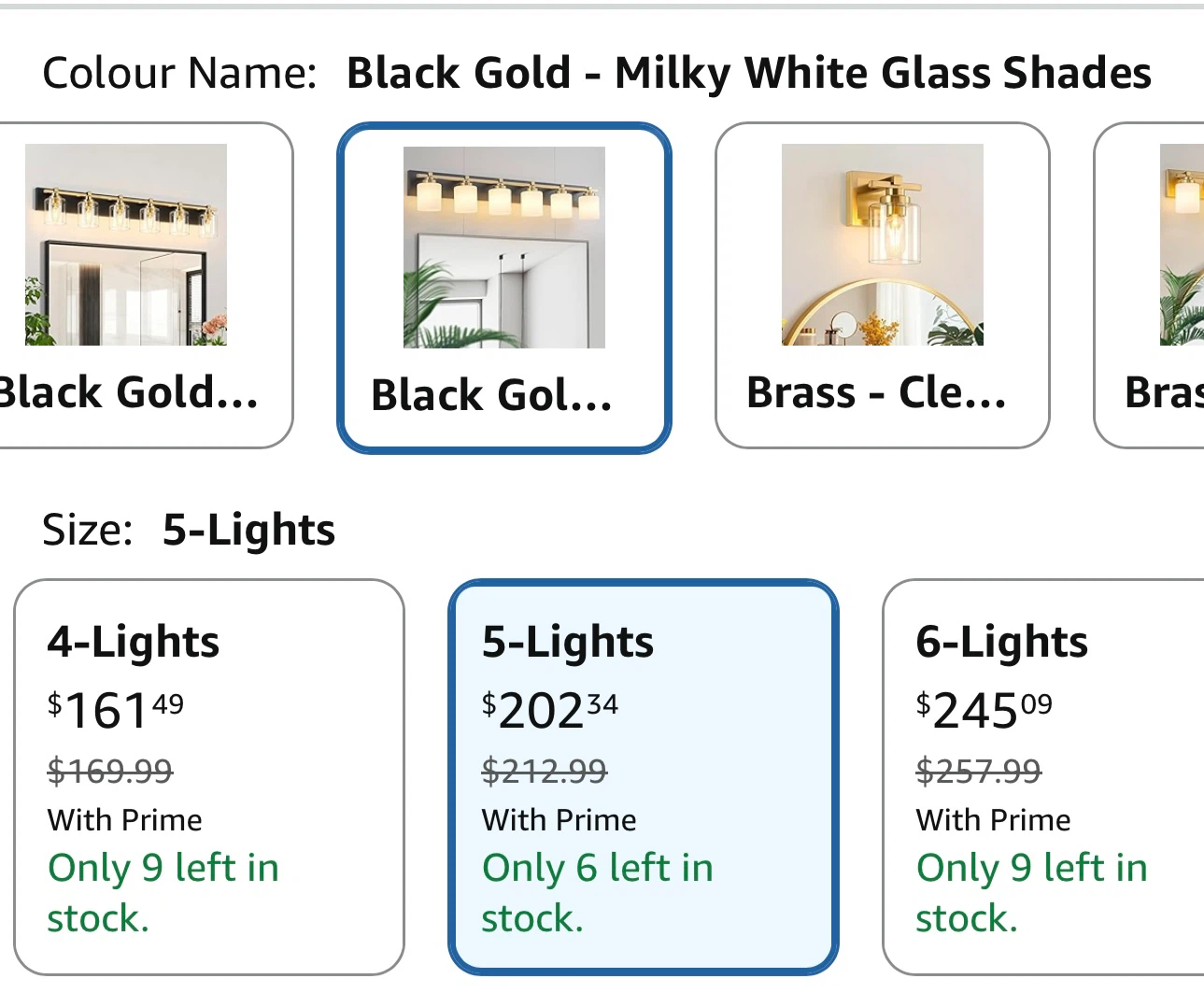 5-Light Vanity Fixture - Black Gold and Milky White Glass - photo 2