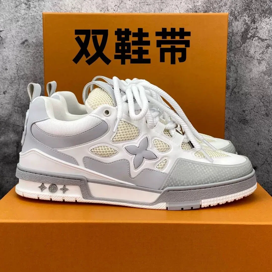 Louis Vuitton Skate Sneakers White Gray