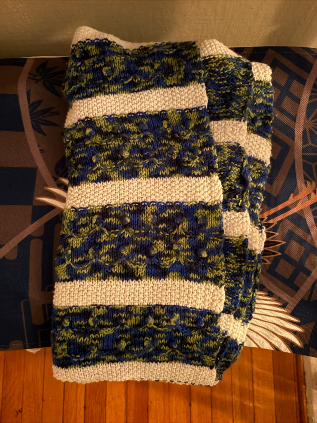 Hand-knitted baby blanket