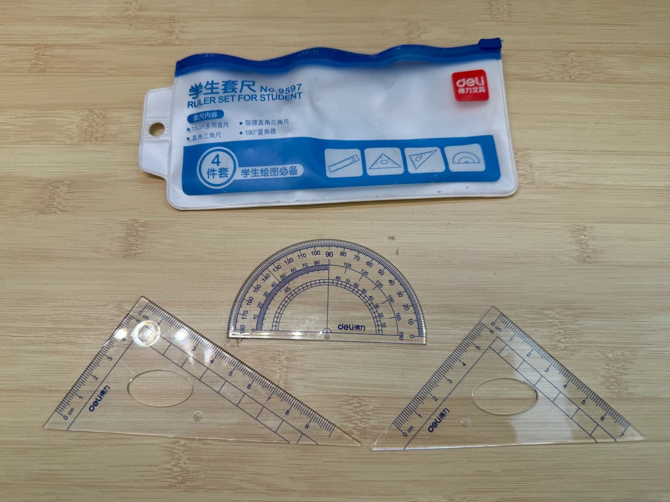 Deli Ruler Set No. 9597 three pieces - photo 2