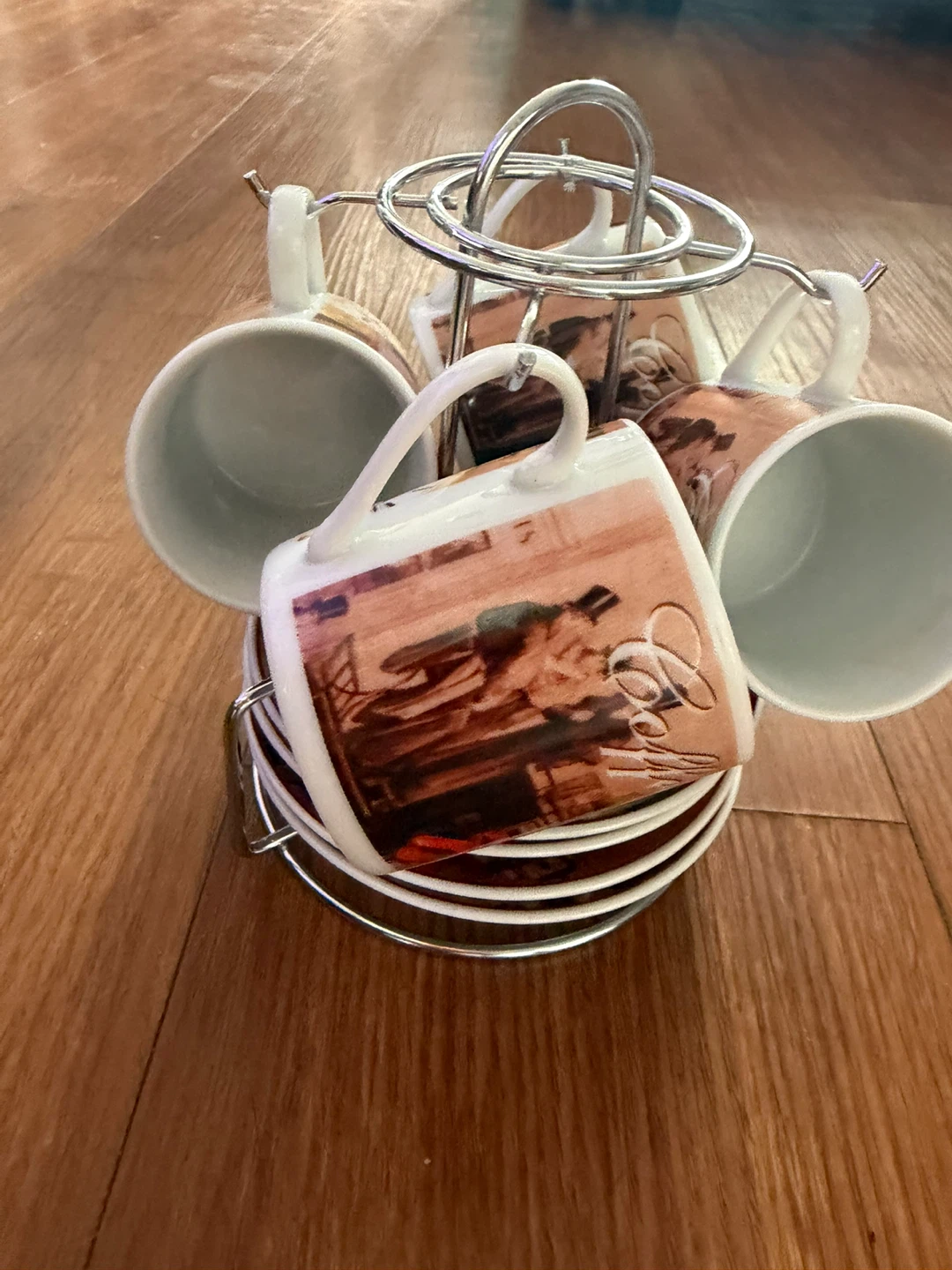 Set of 4 Small Coffee Mugs with Rack - photo 2