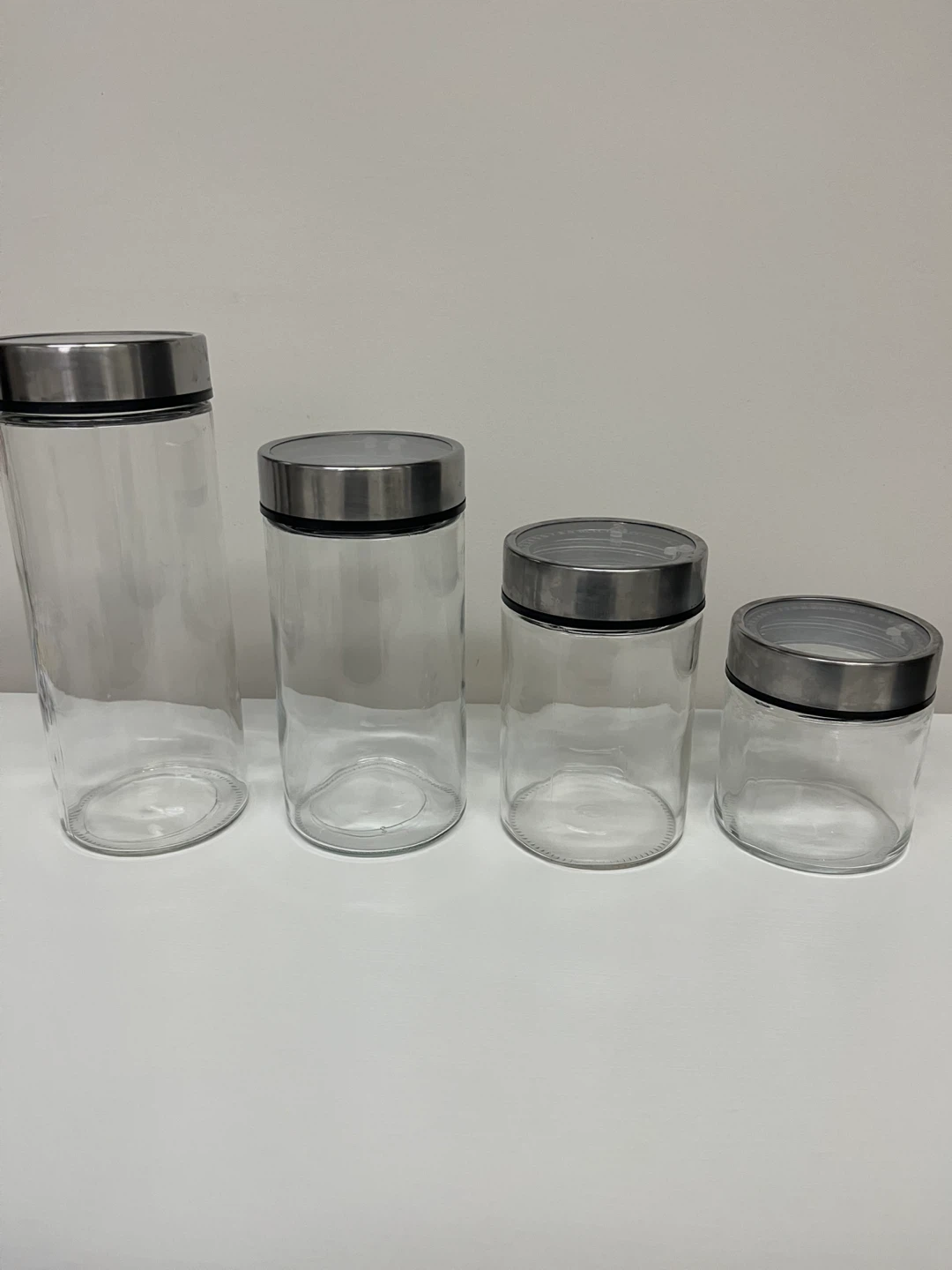 Set of 4 Glass Storage Jars with Date Lids - photo 2