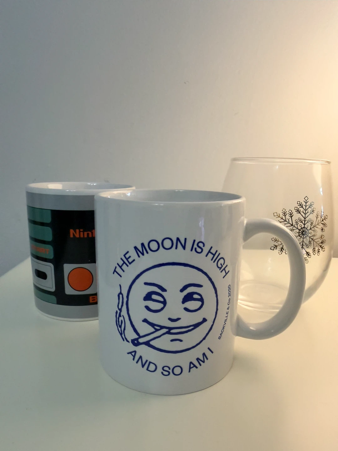 Mugs + Wine Glass