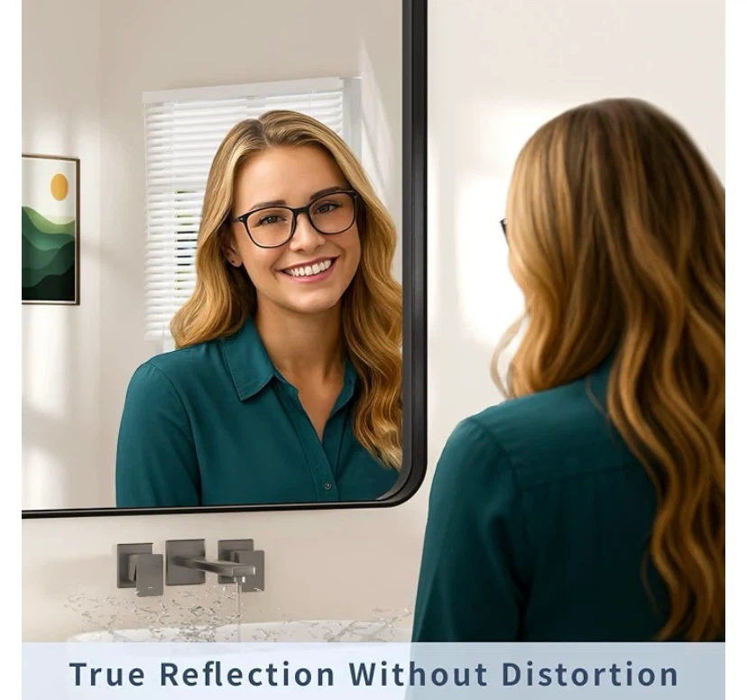 New 30”x22” Mirror Rectangular Black - photo 3