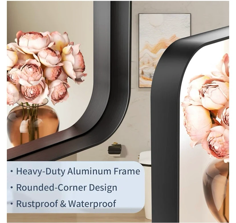 New 30”x22” Mirror Rectangular Black - photo 4
