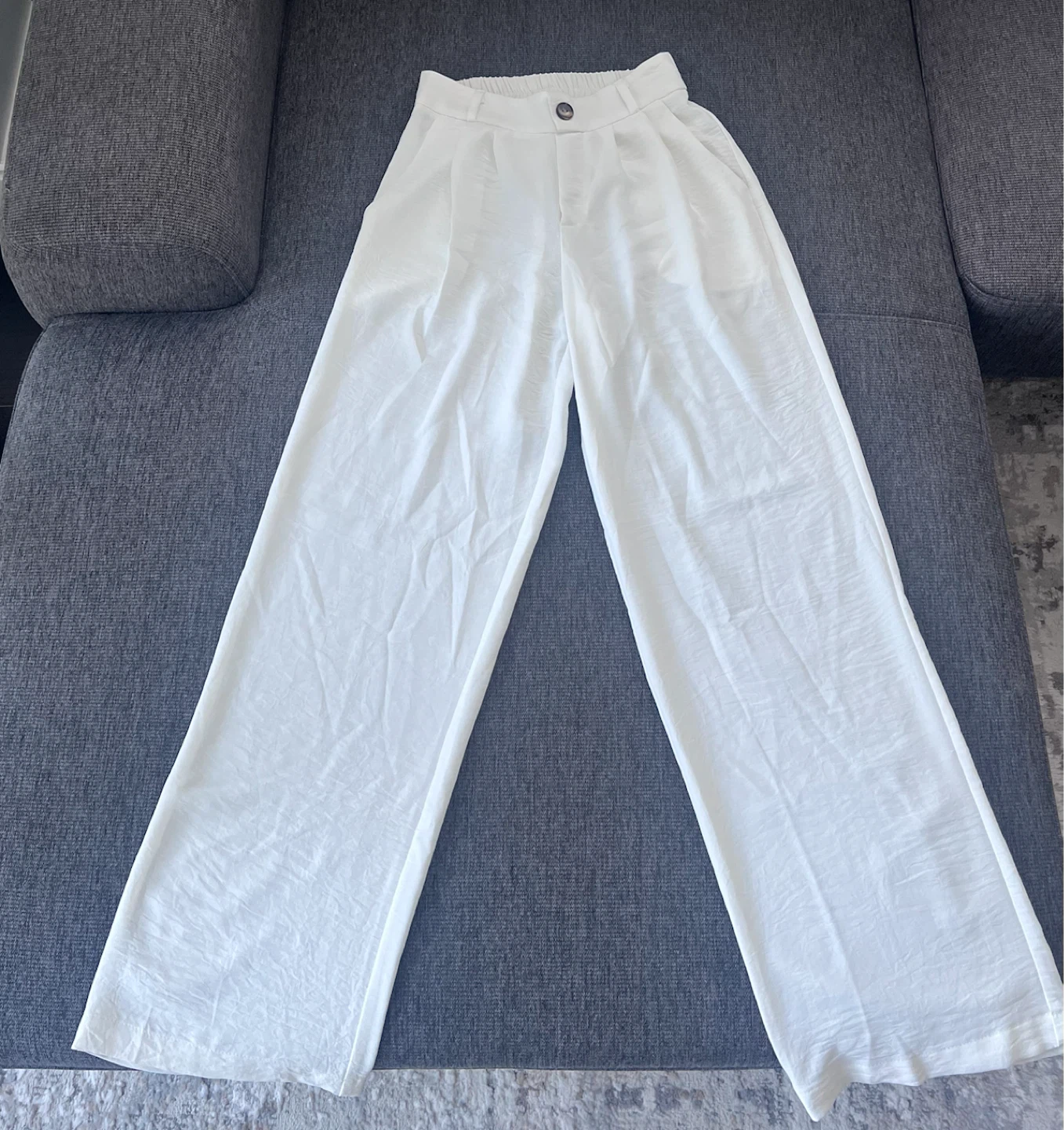 White Wide-Leg Trousers