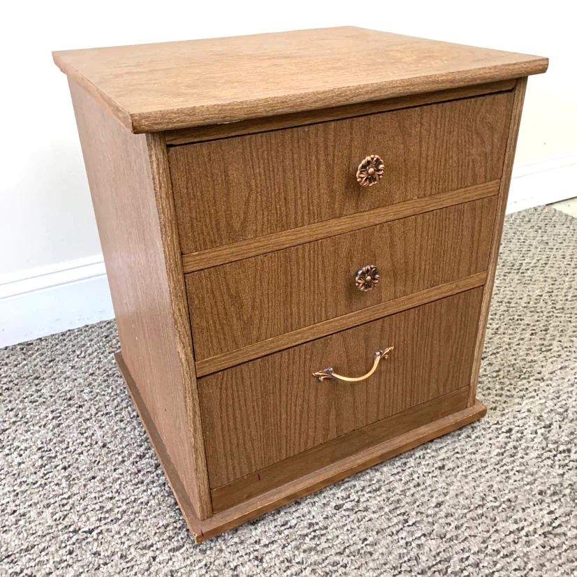 3 Drawer Nightstand Bedside Table Bedroom Storage Side Table
