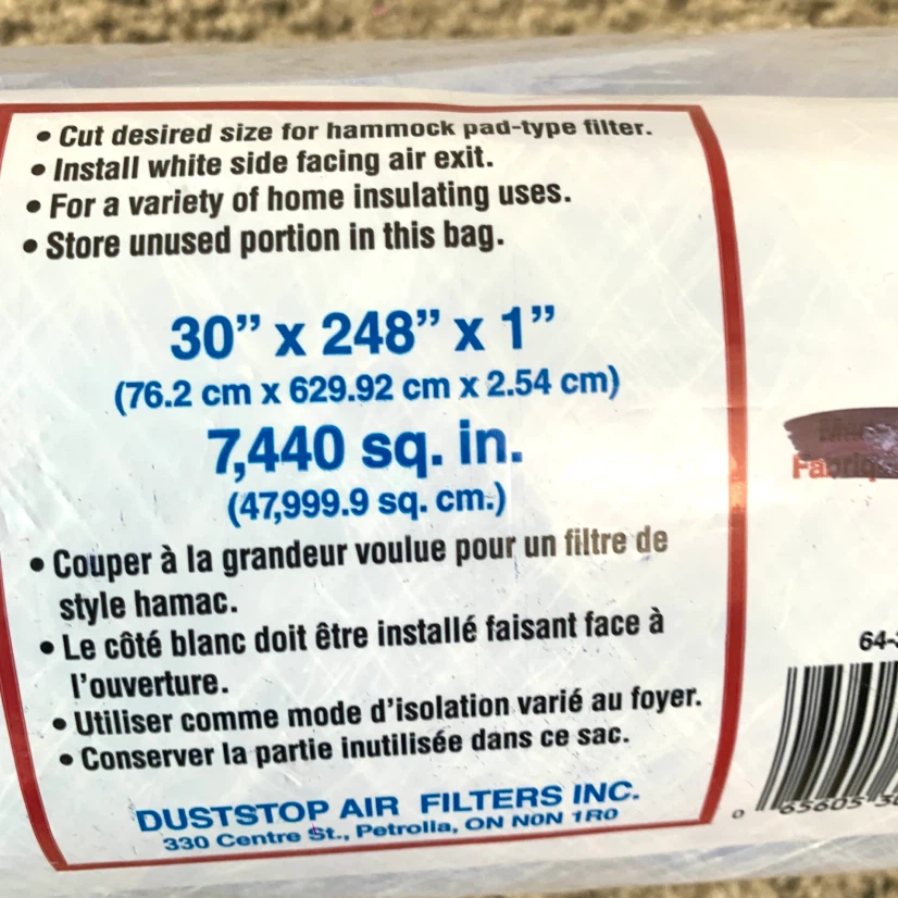 Fiberglass Filter Roll Trim to Fit Air Furnace HVAC Filter - photo 3