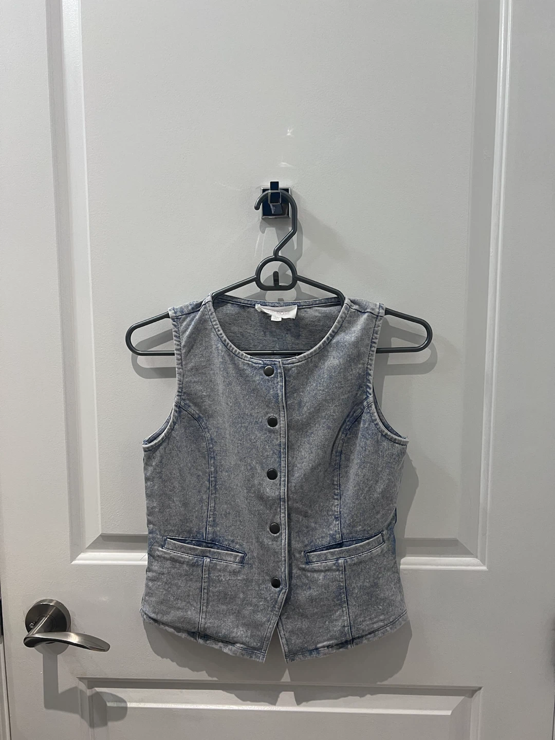 Pink Rose Denim Vest