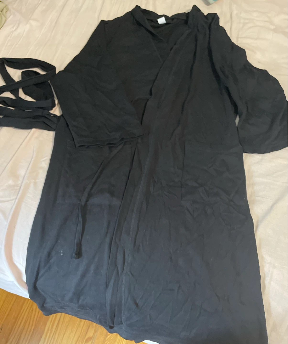Move out sale: Women's Black Long Knit Bathrobe - photo 2