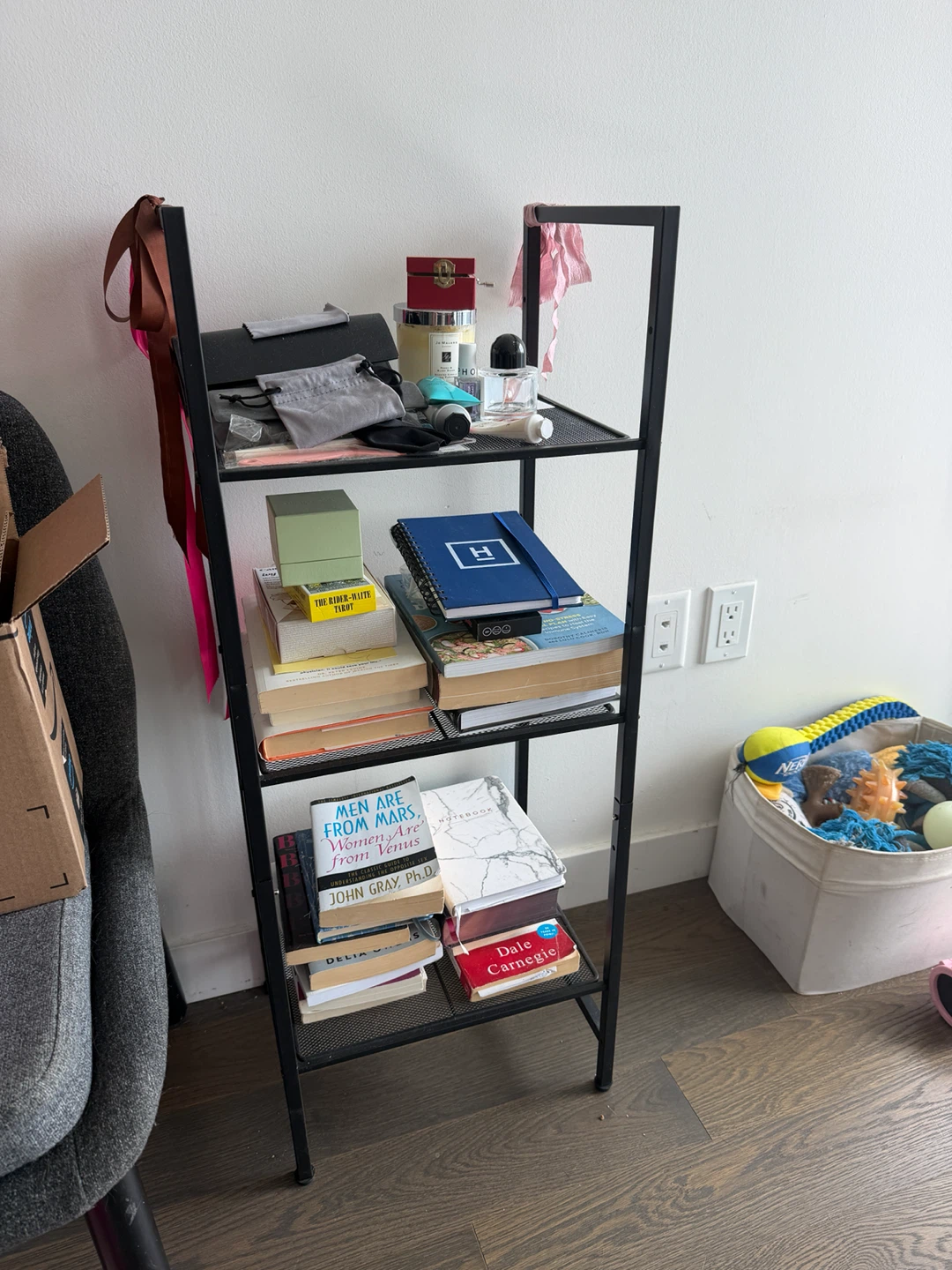 Black Metal 4-Tier Open Storage Shelf