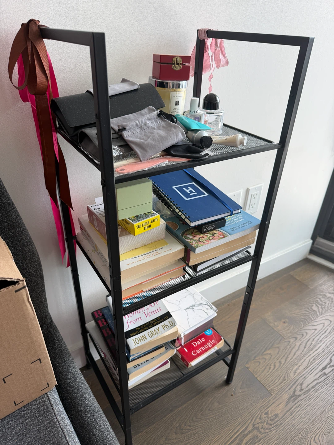 Black Metal 4-Tier Open Storage Shelf - photo 2