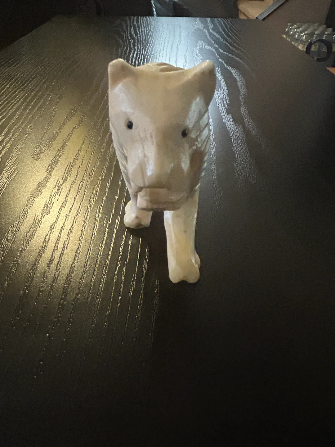 Hand-carved Alabaster Lion Figurine - photo 2