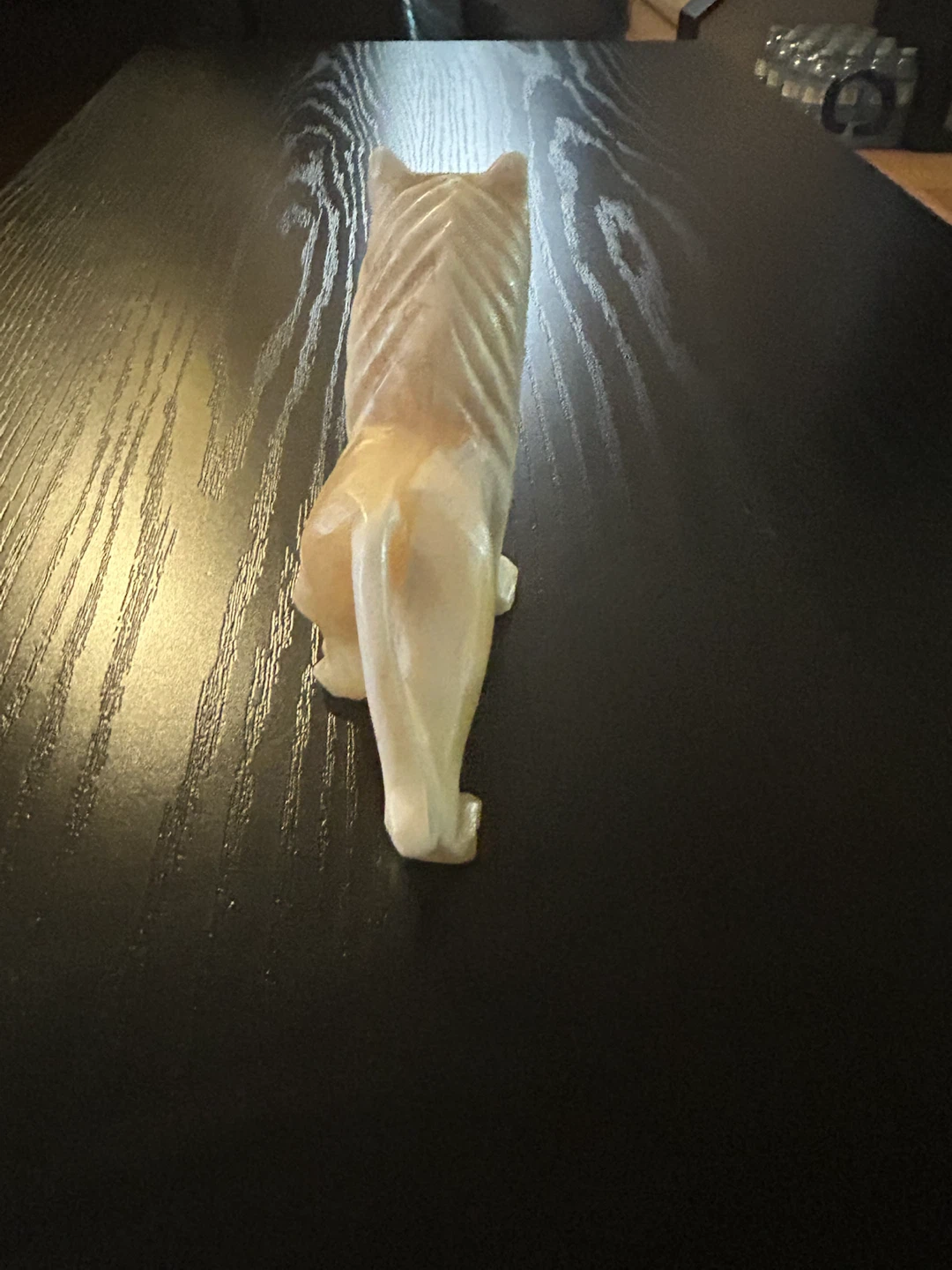 Hand-carved Alabaster Lion Figurine - photo 4