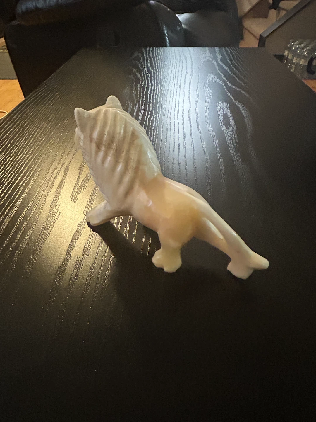 Hand-carved Alabaster Lion Figurine - photo 5