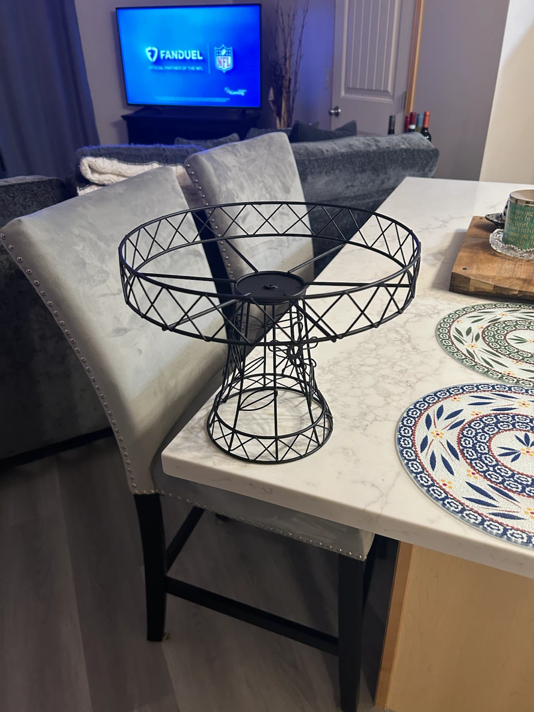 Metal Wire Cake Stand with Four Glass Plates - photo 2