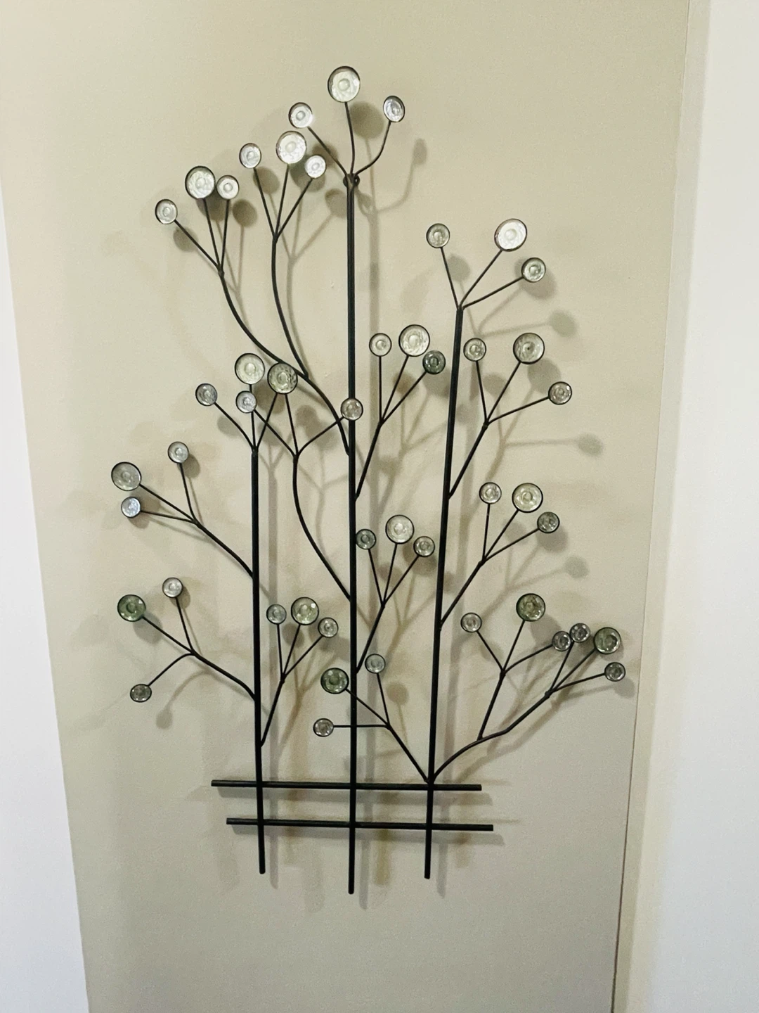 Metal Wall Art with Glass Accents