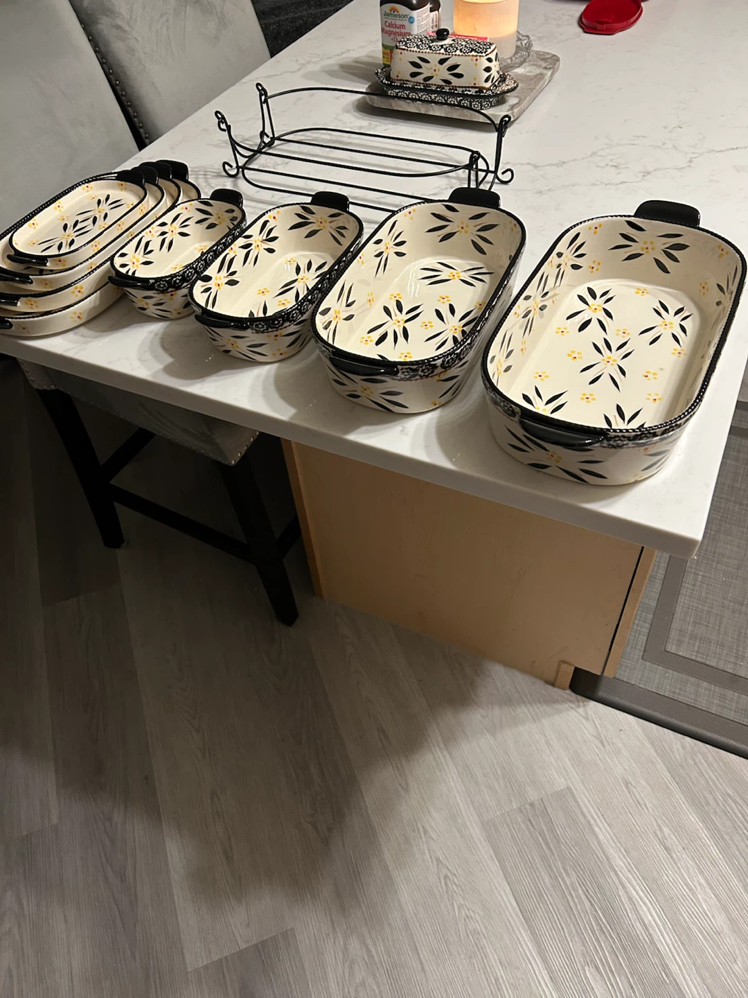 Temp-tations floral ceramic bakeware set - photo 2