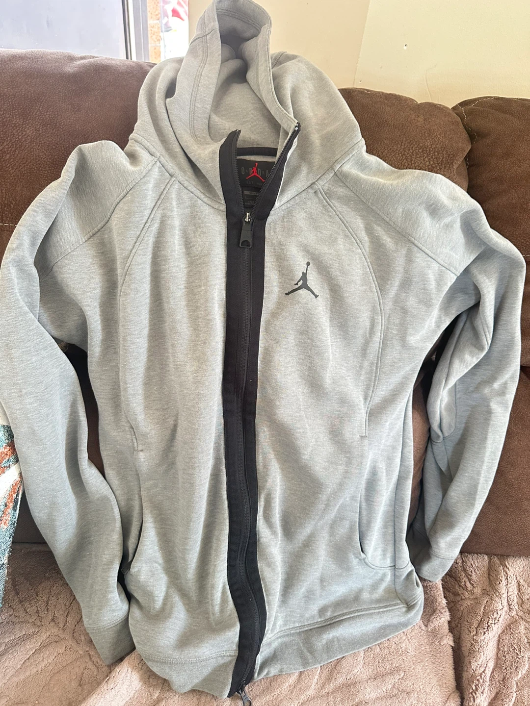 Jordan Slim Fit Full-Zip Hoodie - Grey the payment cash only