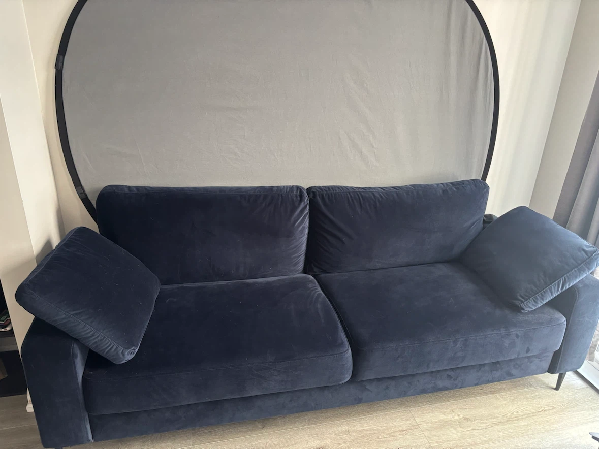 Navy Blue Velvet Sofa