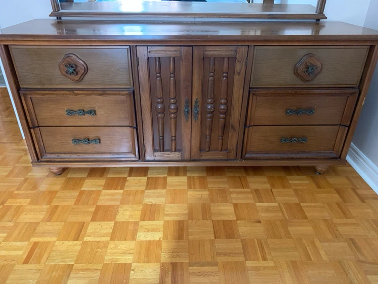 Wooden Bedroom Dresser with Mirror - photo 2