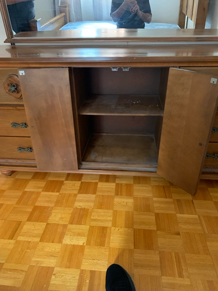 Wooden Bedroom Dresser with Mirror - photo 3