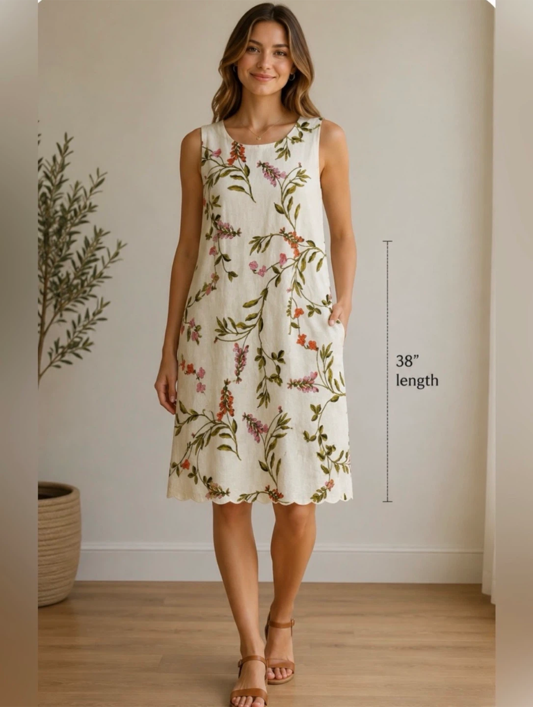 Joie Floral Sleeveless Dress Size XL