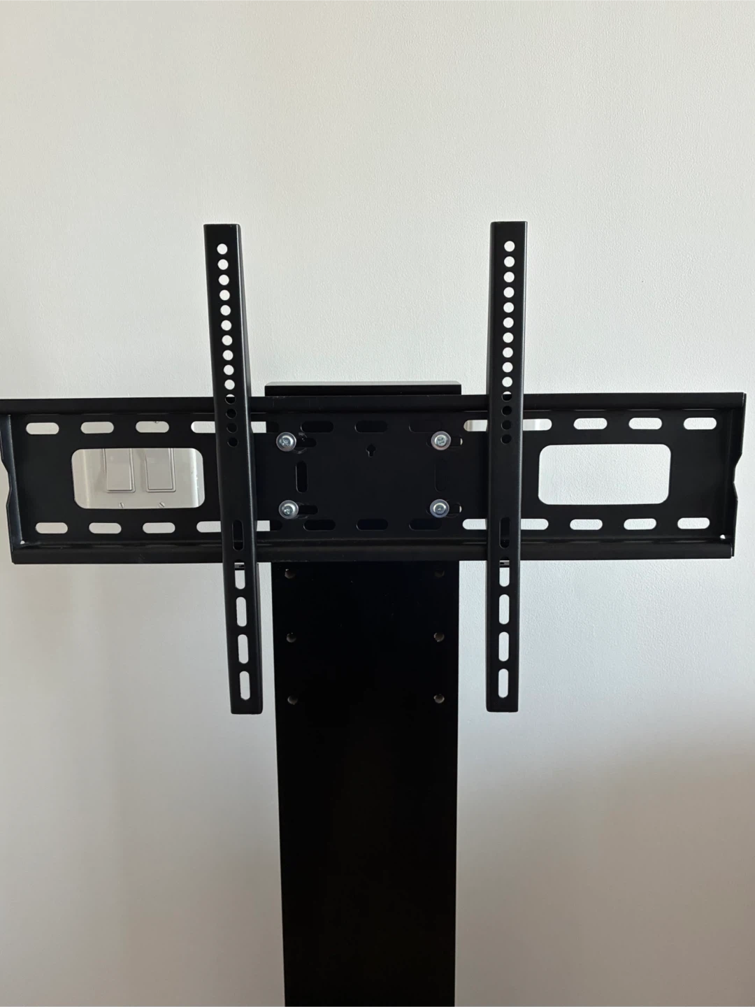 Adjustable Height Black TV Floor Stand with Mount - photo 2