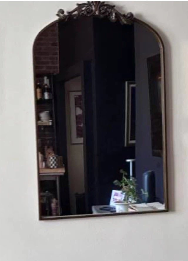 Arched Wall Mirror with Antique Gold Frame