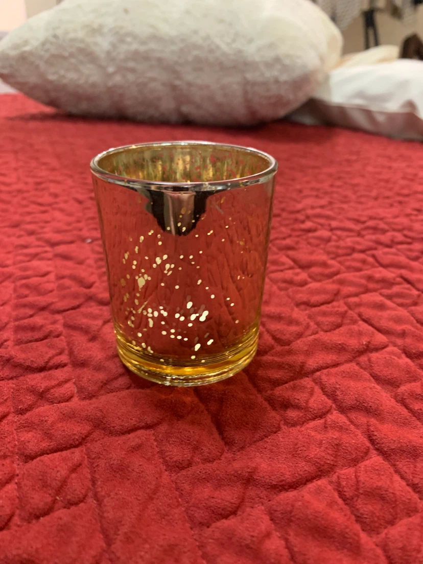 Set of 12 Gold Mercury Glass candle - photo 2