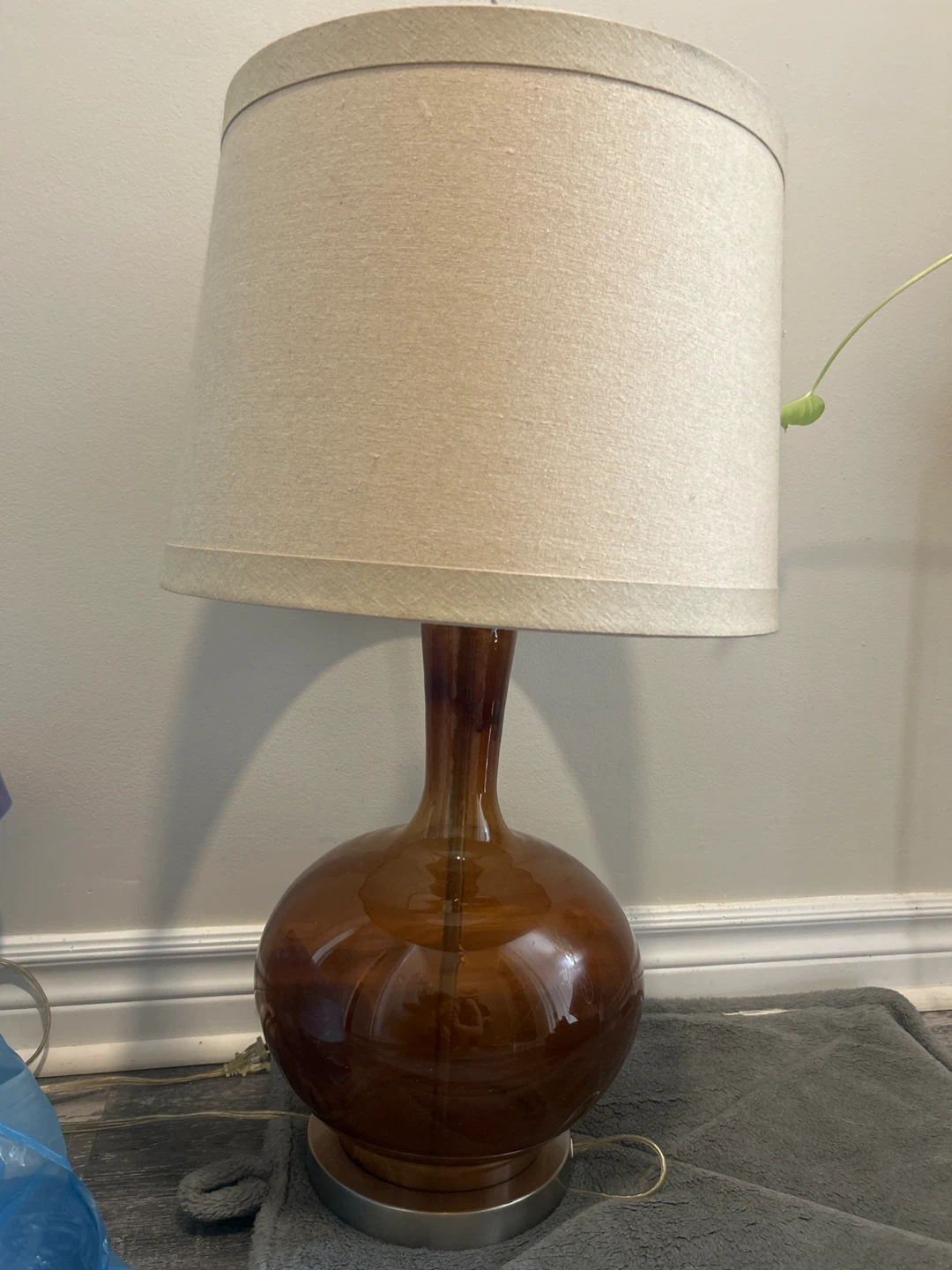 Amber Glass Table Lamp