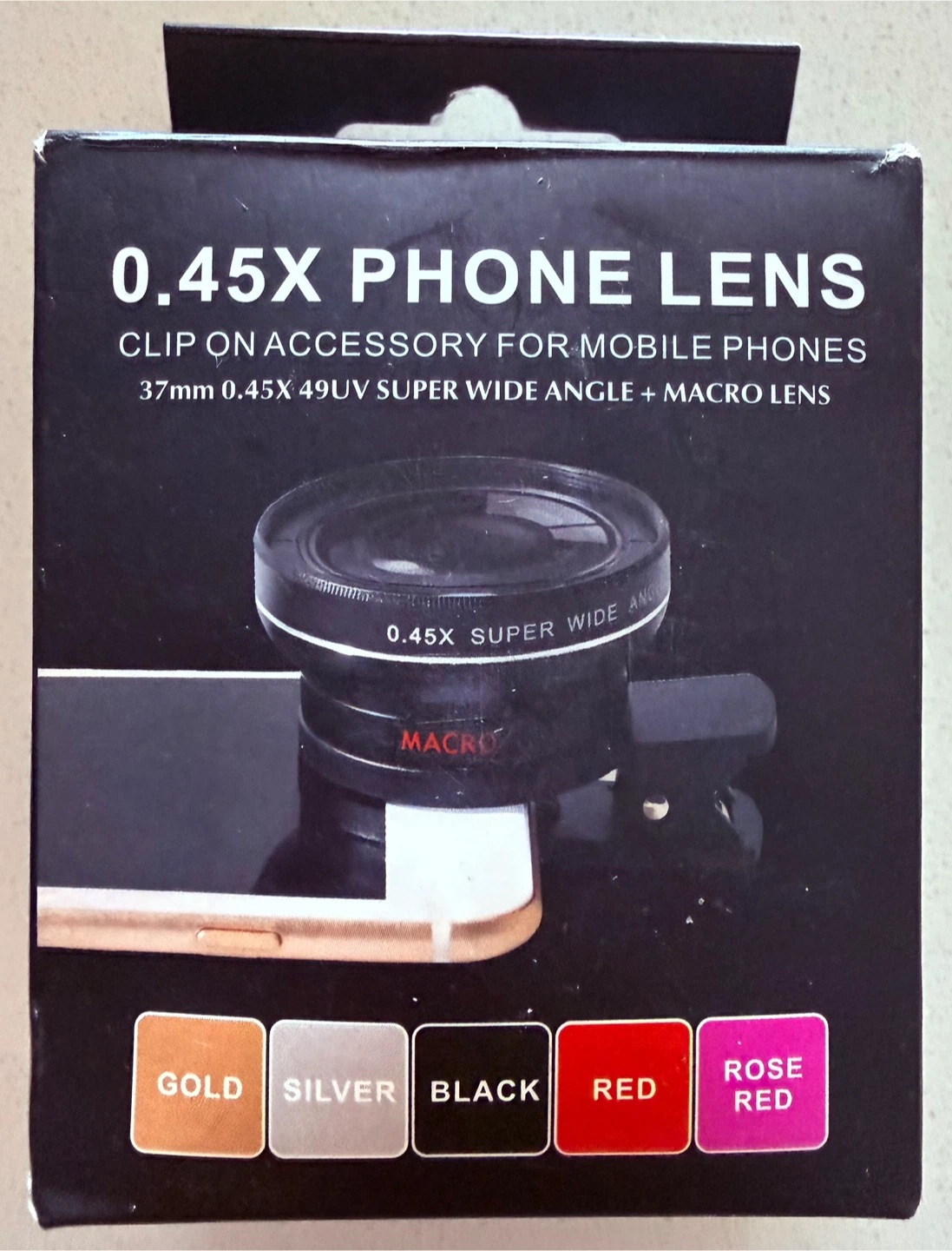 BRAND NEW • 0.45X MOBILE Phone LENS Clip On WIDE/MACRO