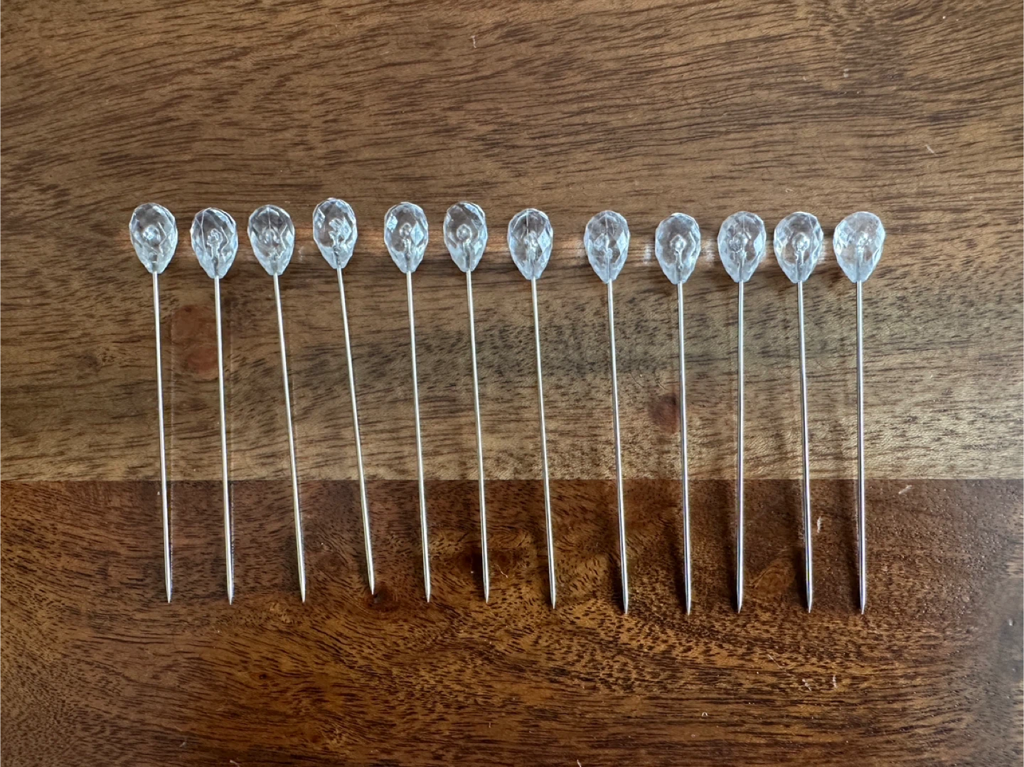 Set of 12 Crystal Teardrop Pins