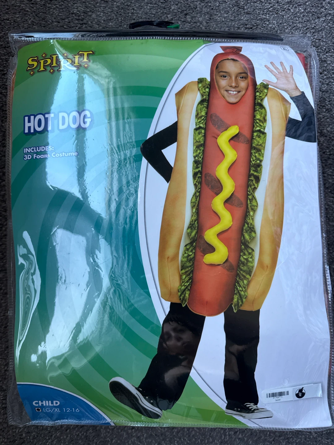 Spirit Halloween Kids Hot Dog Costume – L/XL (12–16)