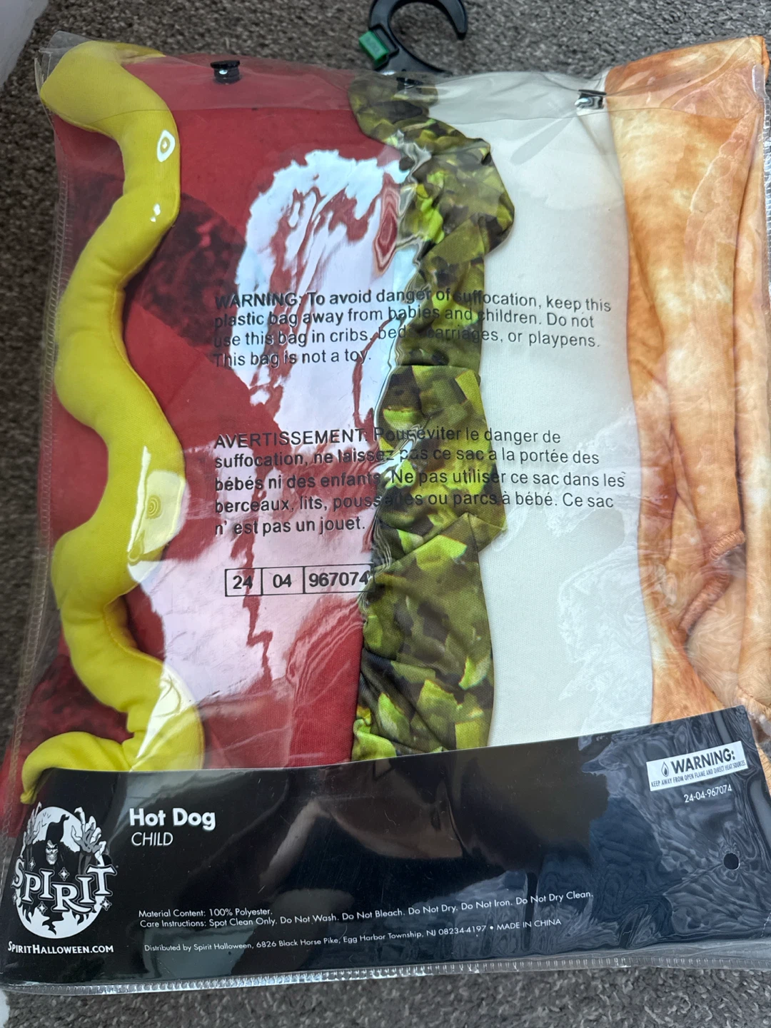 Spirit Halloween Kids Hot Dog Costume – L/XL (12–16) - photo 2