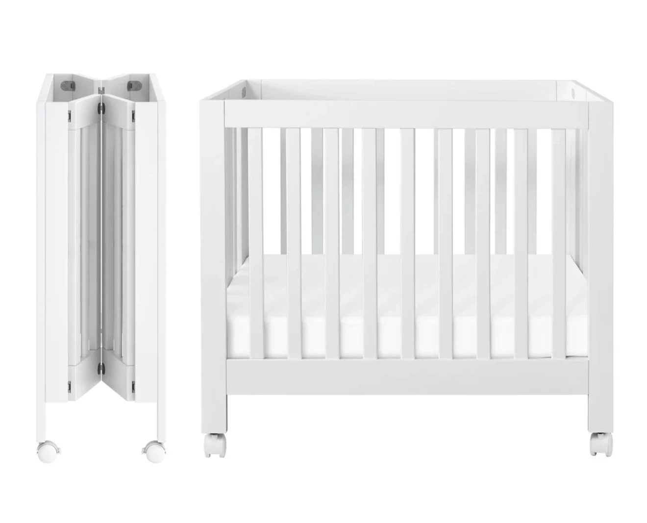 Babyletto Oragami Mini Crib White & 4 new fitted sheets - photo 4