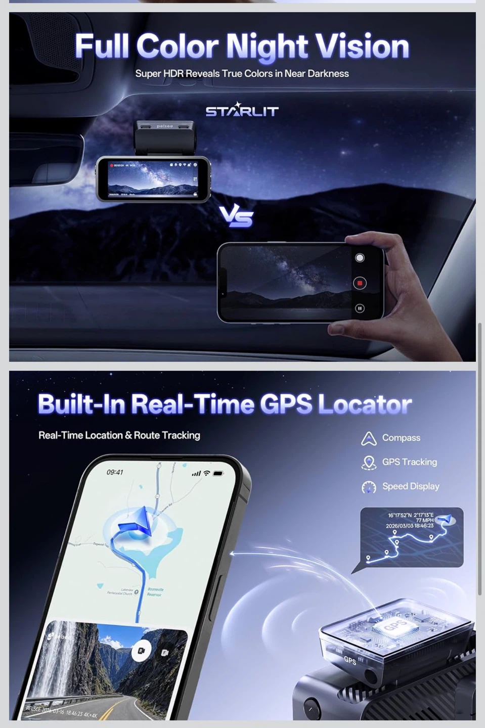 S1 Pro Dual 4K+4K Dash Cam with 128GB Card - photo 3