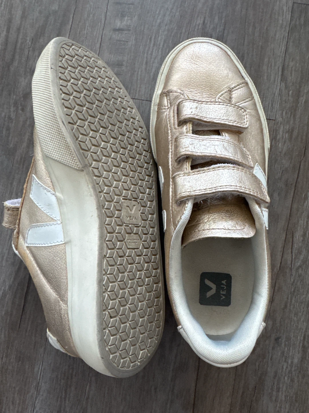 Veja Gold Hook-and-Loop Sneakers - Size 38 - photo 4