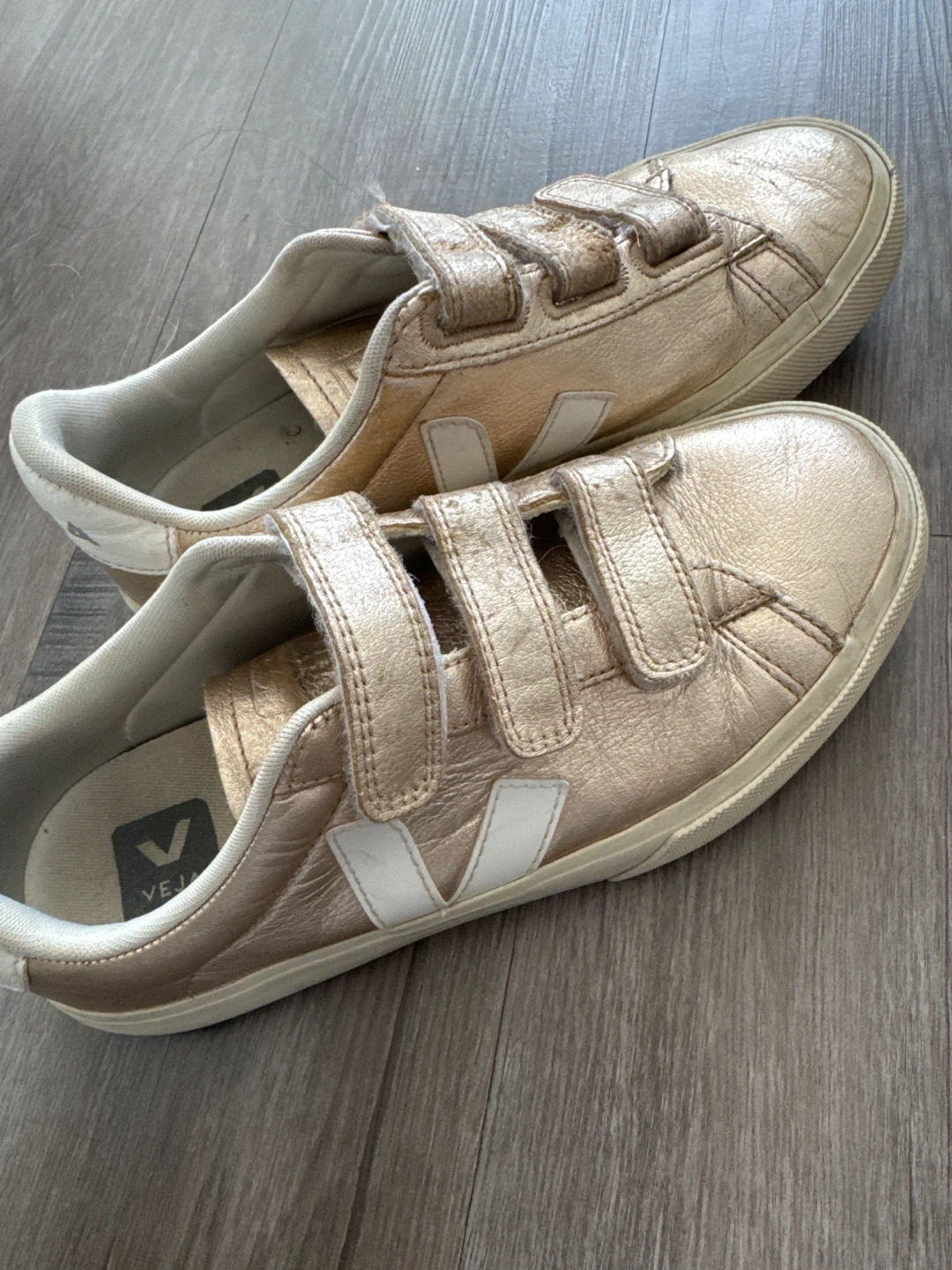 Veja Gold Hook-and-Loop Sneakers - Size 38 - photo 5