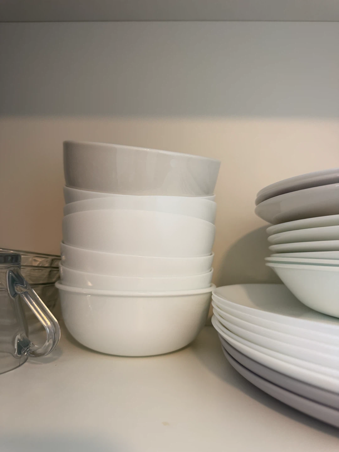Set of White Corelle Dinnerware Bowls and Plates