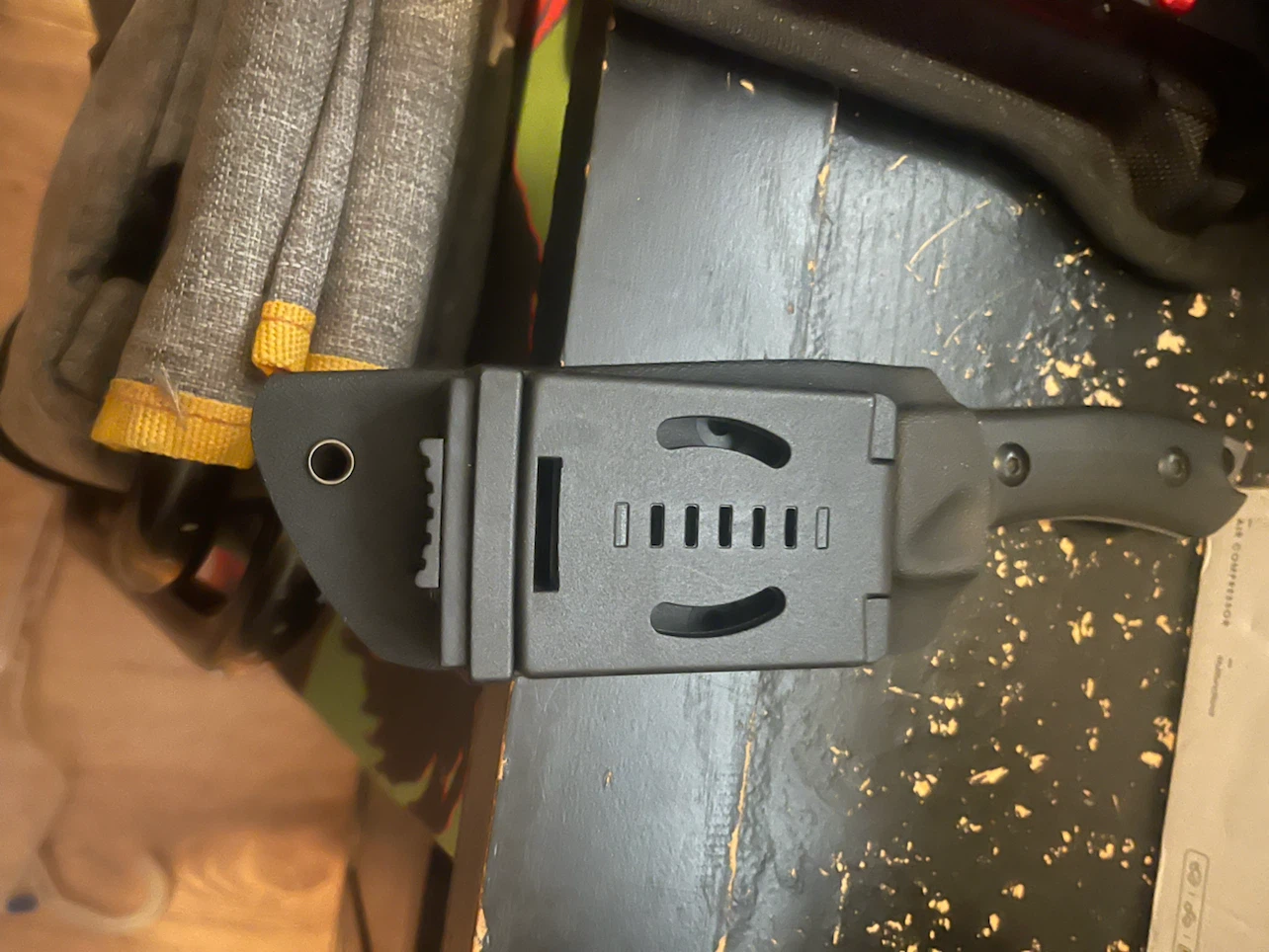 Black fixed blade knife with holster - photo 2