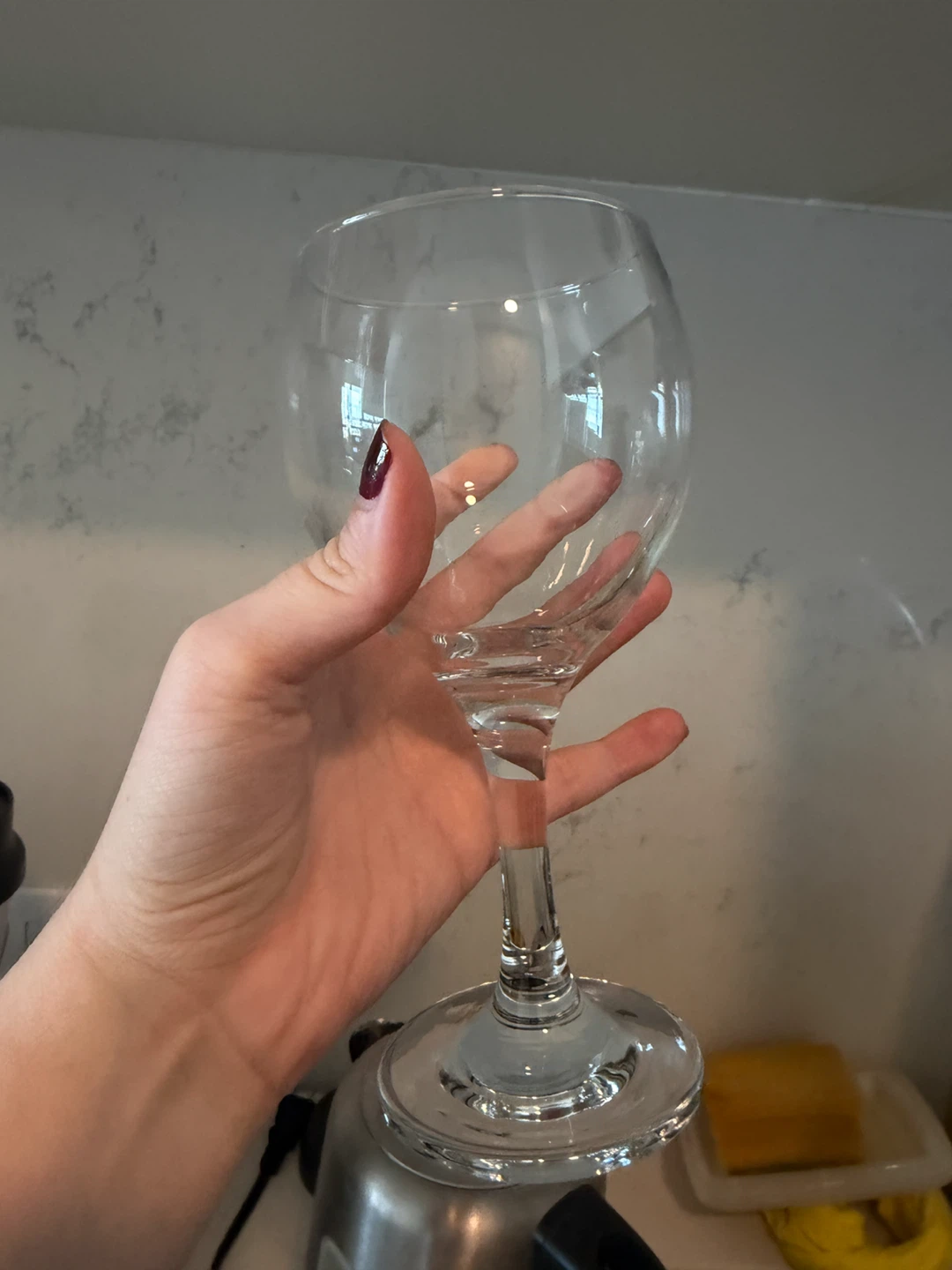 Clear Glass Wine Goblet x 2