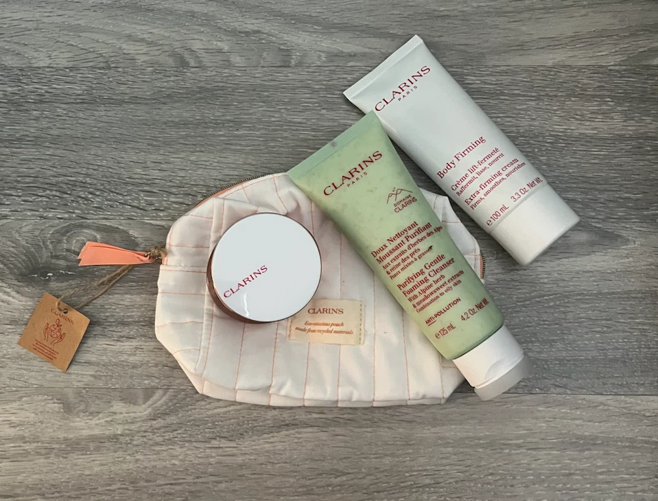 Clarins Skincare Set with Pouch
