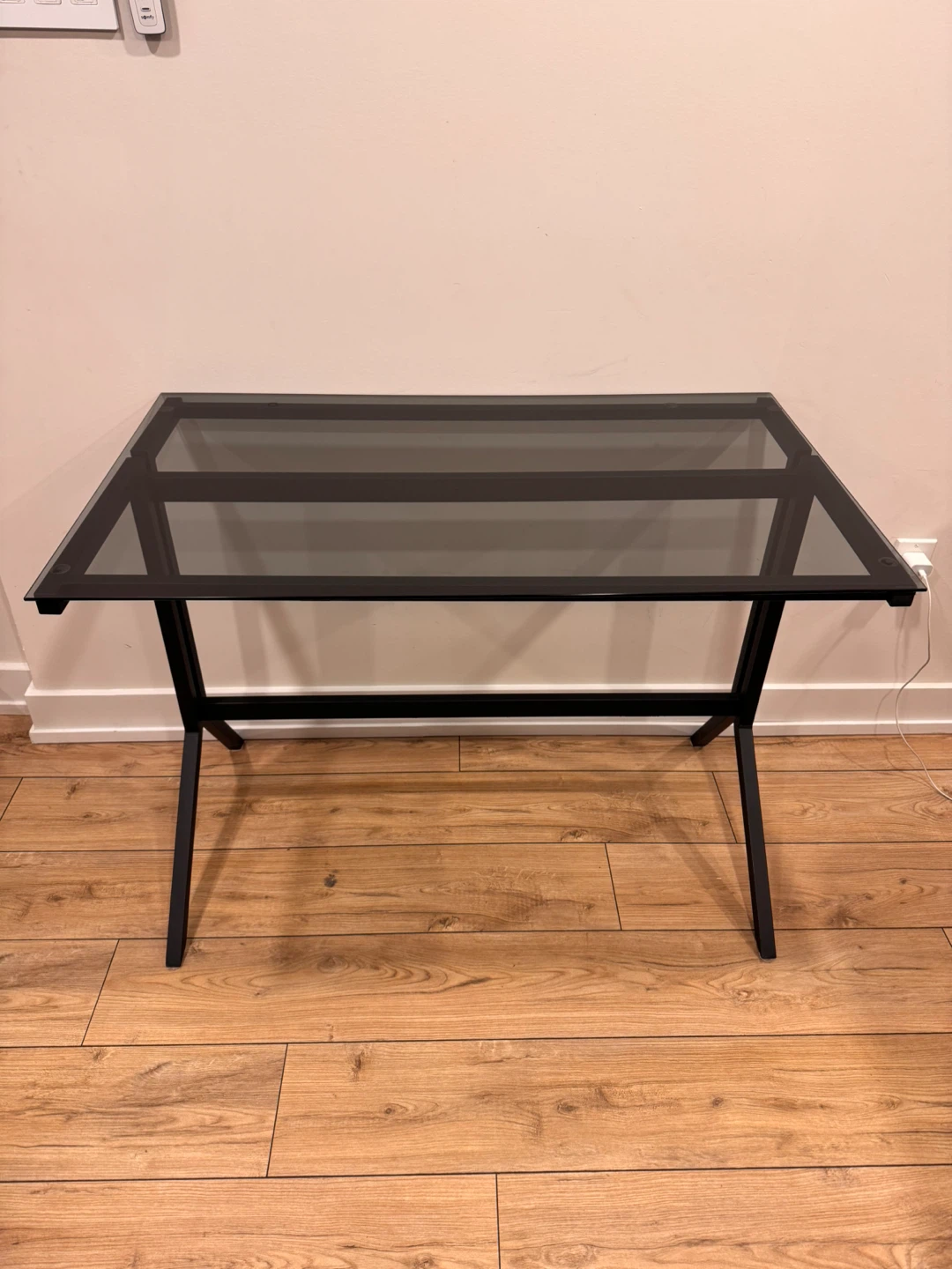 Black Metal and Glass Desk