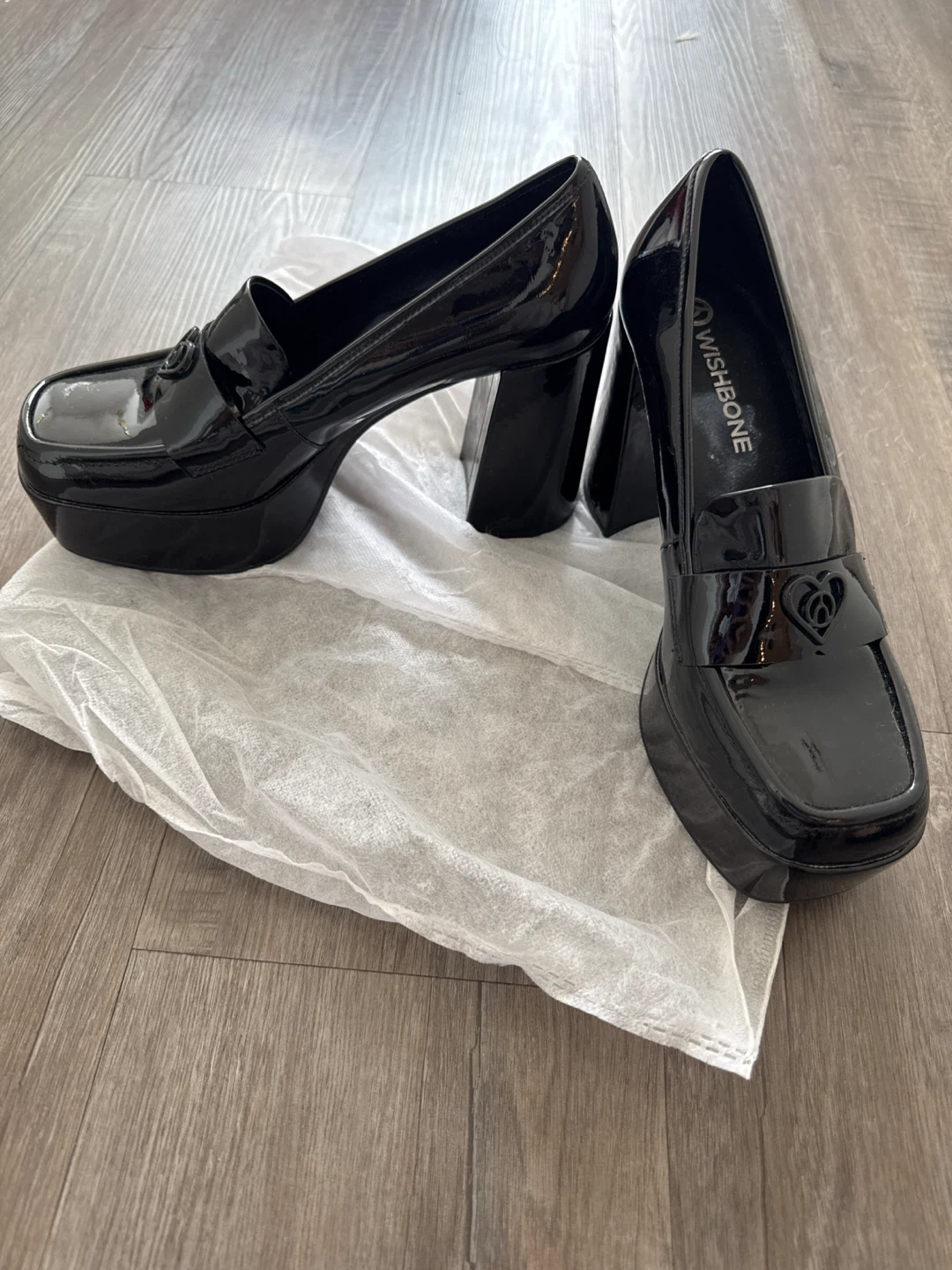 Wishbone Black Patent Platform Loafers - photo 2