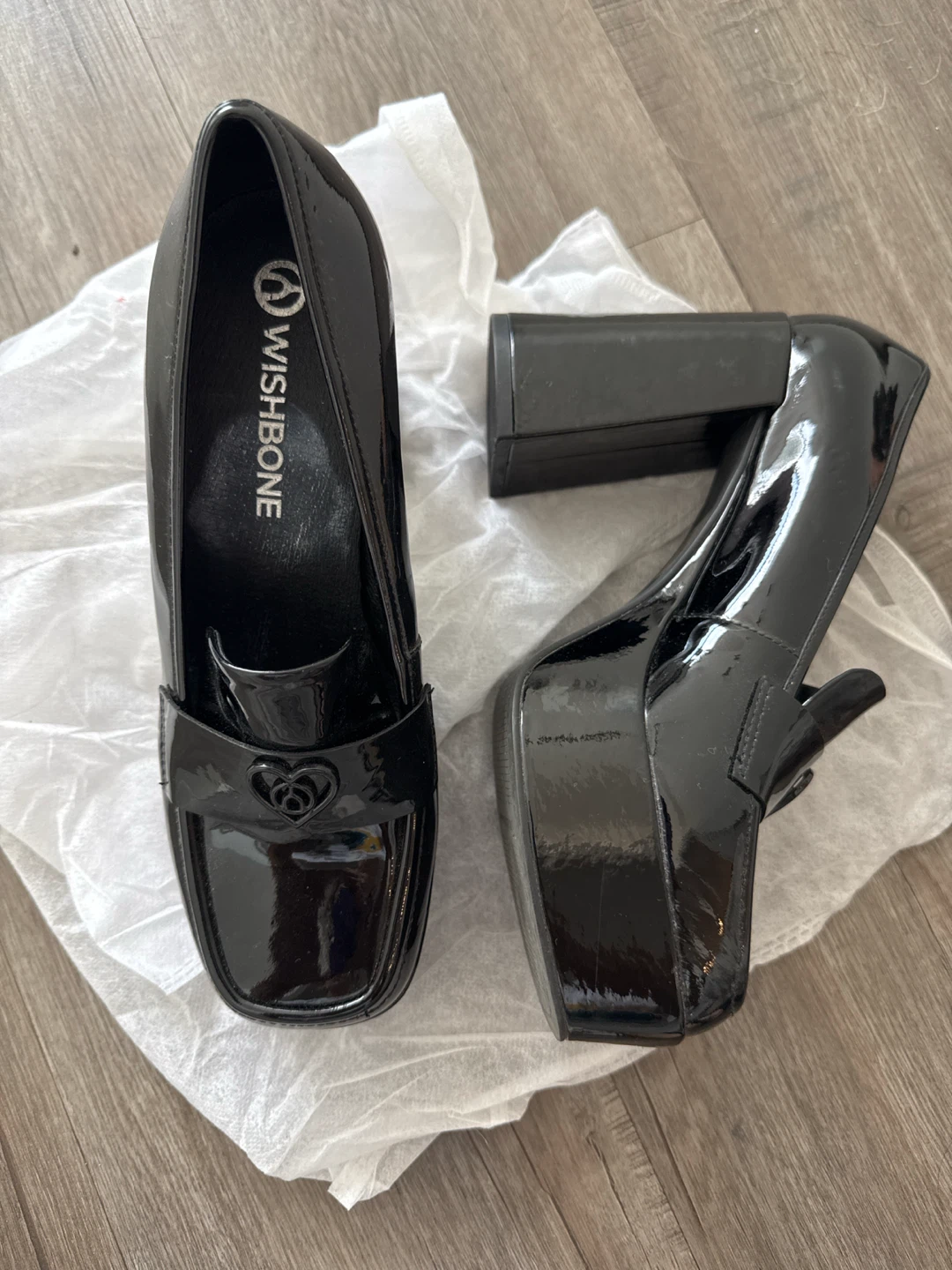 Wishbone Black Patent Platform Loafers - photo 3